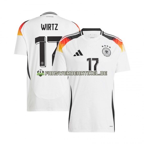 Florian Wirtz 17 Trikot Deutschland Herren Heimausrüstung Weiß Euro 2024 Kurzarm