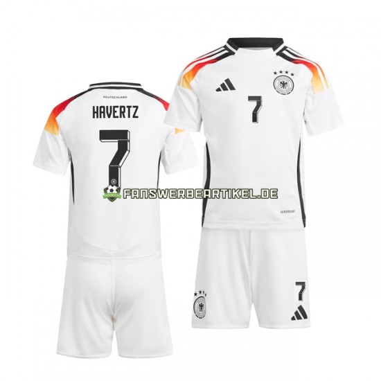 Havertz 7 Trikot Deutschland Kinder Heimausrüstung Weiß Euro 2024 Kurzarm