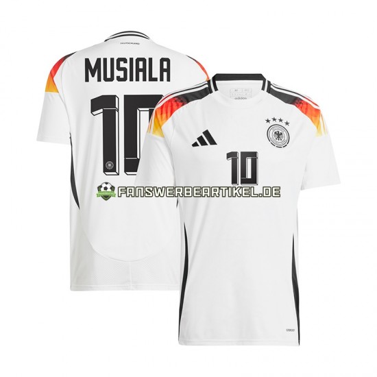 Jamal Musiala 10 Trikot Deutschland Herren Heimausrüstung Weiß Euro 2024 Kurzarm