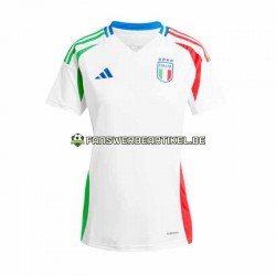 Trikot Italien Dame Auswärtsausrüstung Weiß Euro 2024 Kurzarm