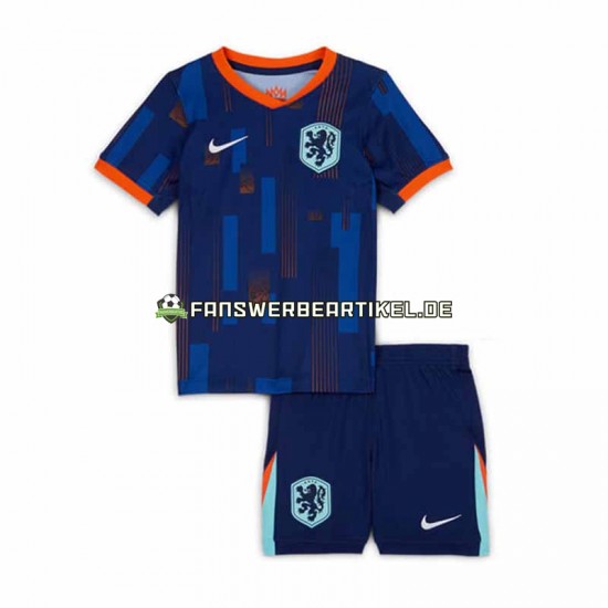 Trikot Niederlande Kinder Auswärtsausrüstung Euro 2024 Kurzarm