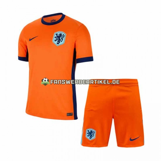 Trikot Niederlande Kinder Heimausrüstung Euro 2024 Kurzarm