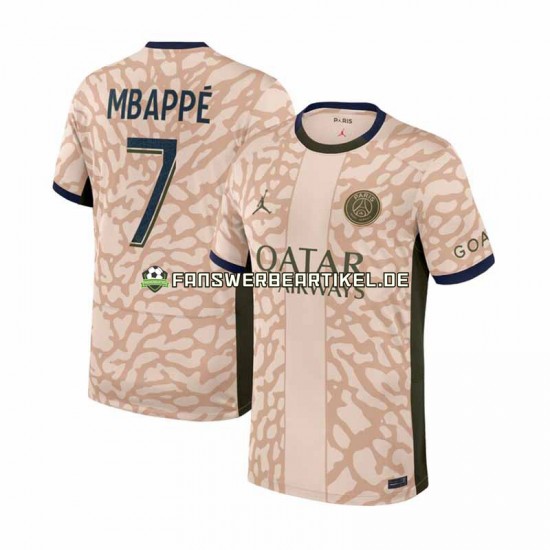 Kylian Mbappe 7 Trikot Paris Saint-Germain Herren Viertes ausrüstung 2023-2024 Kurzarm