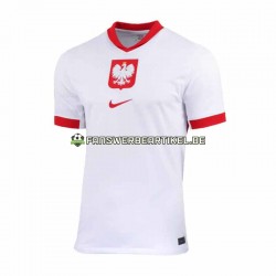 Trikot Polen Herren Heimausrüstung Weiß Euro 2024 Kurzarm
