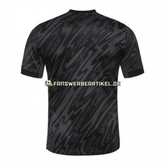 Torwart Trikot Portugal Herren Auswärtsausrüstung Schwarz Euro 2024 Kurzarm