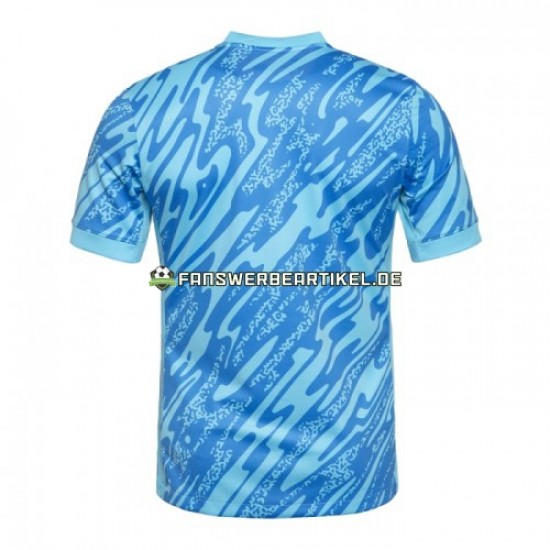 Torwart Trikot Portugal Herren Ausweich ausrüstung Blau Euro 2024 Kurzarm