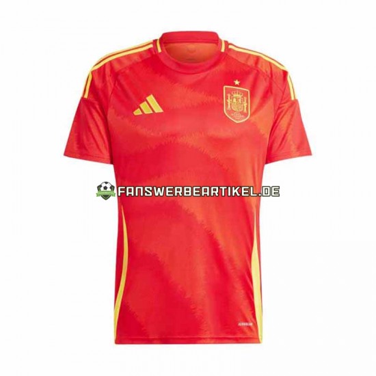 Trikot Spanien Herren Heimausrüstung Rot Euro 2024 Kurzarm