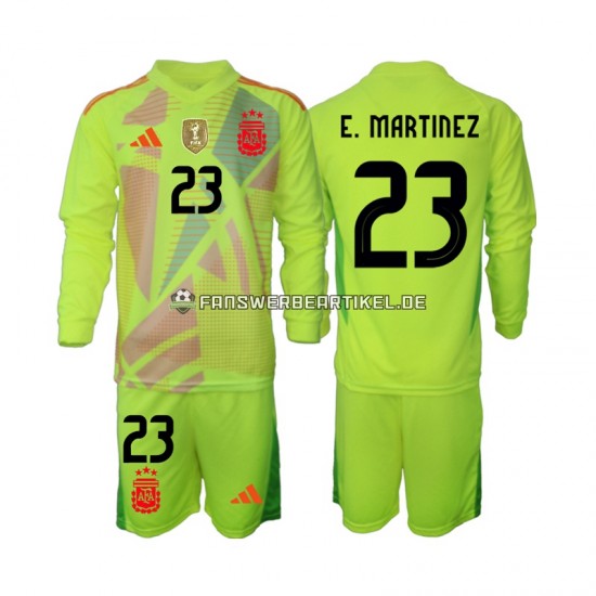 Emiliano Martinez 23 Torwart Trikot Argentinien Kinder Auswärtsausrüstung 2024 Langarm