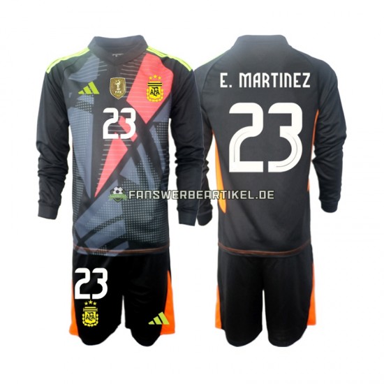 Emiliano Martinez 23 Torwart Trikot Argentinien Kinder Heimausrüstung 2024 Langarm