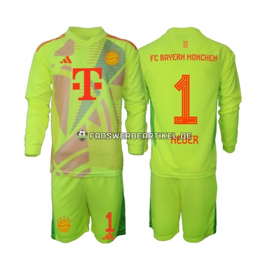 Manuel Neuer 1 Torwart Trikot FC Bayern München Kinder Heimausrüstung 2024-2025 Langarm