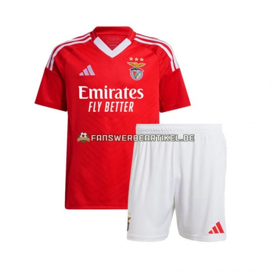 Trikot Benfica Kinder Heimausrüstung Rot 2024-2025 Kurzarm