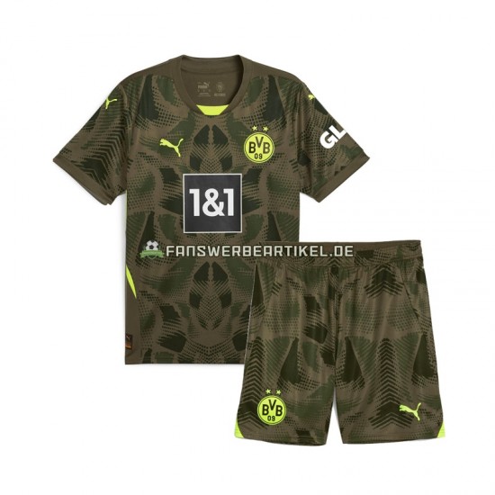 Torwart Trikot Borussia Dortmund Kinder Heimausrüstung 2024-2025 Kurzarm