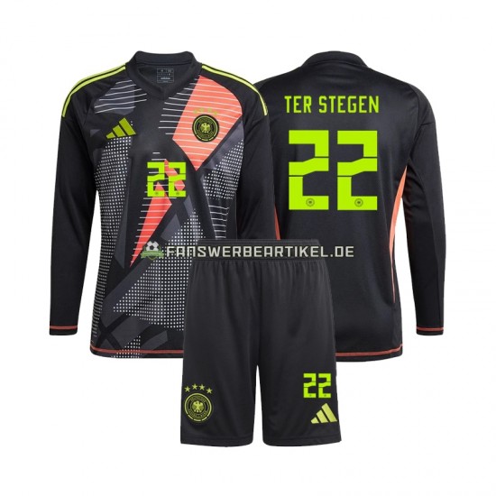 Ter Stegen 22 Torwart Trikot Deutschland Kinder Heimausrüstung Euro 2024 Langarm