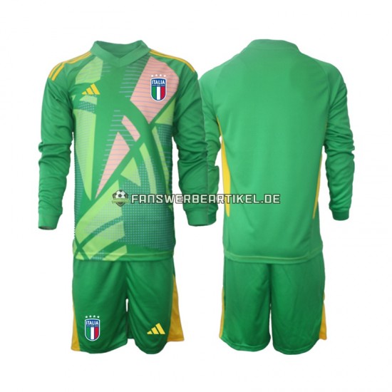 Torwart Trikot Italien Kinder Auswärtsausrüstung Euro 2024 Langarm