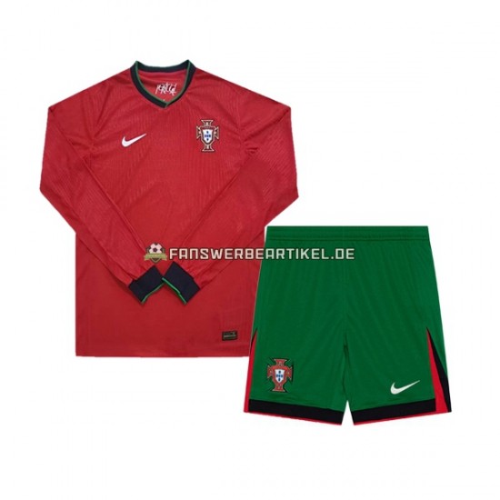 Trikot Portugal Kinder Heimausrüstung Euro 2024 Langarm