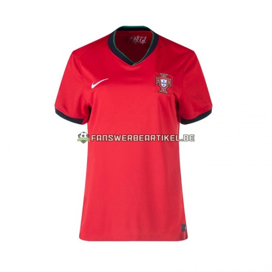 Trikot Portugal Dame Heimausrüstung Euro 2024 Kurzarm