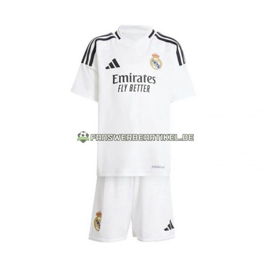 Trikot Real Madrid Kinder Heimausrüstung Weiß 2024-2025 Kurzarm