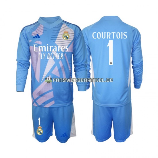 Thibaut Courtois 1 Torwart Trikot Real Madrid Kinder Heimausrüstung 2024-2025 Langarm