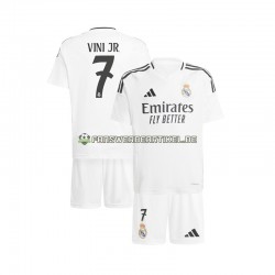 Vinicius Junior 7 Trikot Real Madrid Kinder Heimausrüstung Weiß 2024-2025 Kurzarm