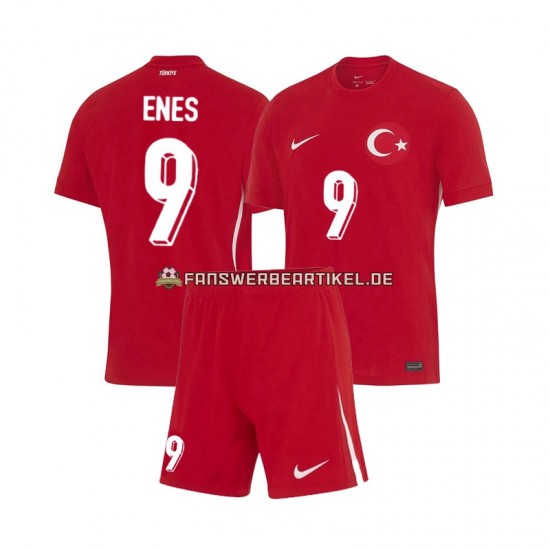 Enes Unal 9 Trikot Türkei Kinder Auswärtsausrüstung Euro 2024 Kurzarm