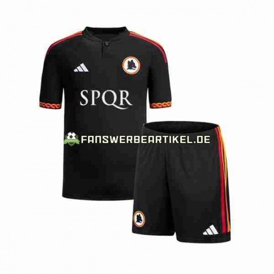 Trikot AS Rom Kinder Ausweich ausrüstung 2023-2024 Kurzarm