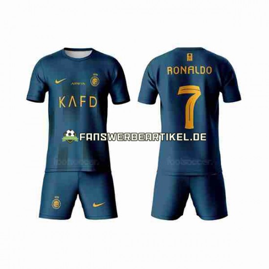 Ronaldo 7 Trikot Al-Nassr Kinder Auswärtsausrüstung 2023-2024 Kurzarm