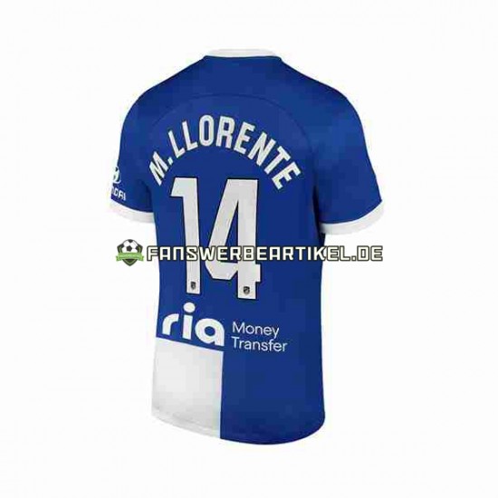 2 Marcos Llorente 14 Trikot Atlético Madrid Herren Auswärtsausrüstung 2023-2024 Kurzarm