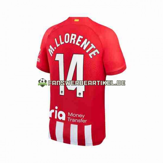 2 Marcos Llorente 14 Trikot Atlético Madrid Herren Heimausrüstung 2023-2024 Kurzarm