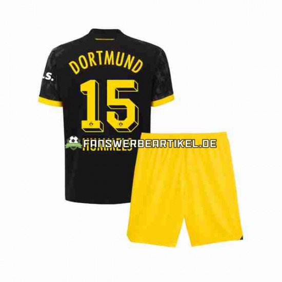 Mats Hummels 15 Trikot Borussia Dortmund Kinder Auswärtsausrüstung 2023-2024 Kurzarm