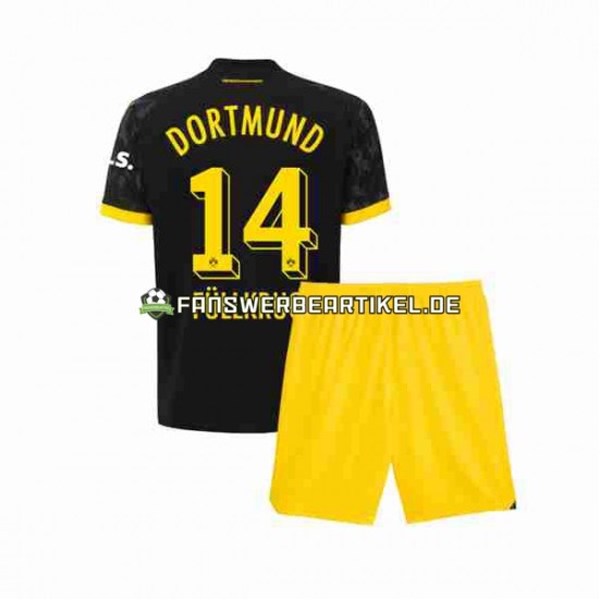 Niclas Fullkrug 14 Trikot Borussia Dortmund Kinder Auswärtsausrüstung 2023-2024 Kurzarm