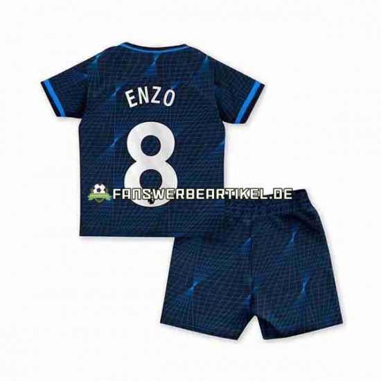 Enzo Fernandez 8 Trikot Chelsea Kinder Auswärtsausrüstung 2023-2024 Kurzarm