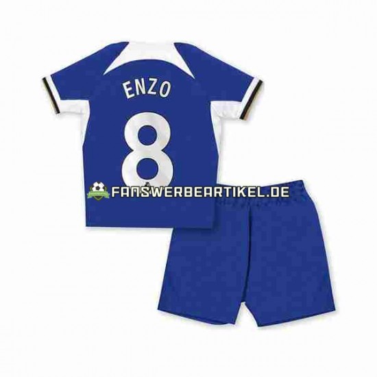 Enzo Fernandez 8 Trikot Chelsea Kinder Heimausrüstung 2023-2024 Kurzarm