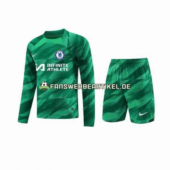 Torwart Trikot Chelsea Kinder Ausweich ausrüstung 2023-2024 Langarm