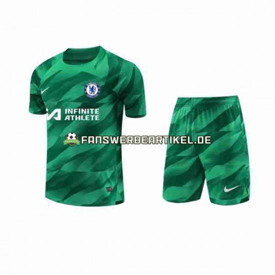 Torwart Trikot Chelsea Kinder Ausweich ausrüstung 2023-2024 Kurzarm