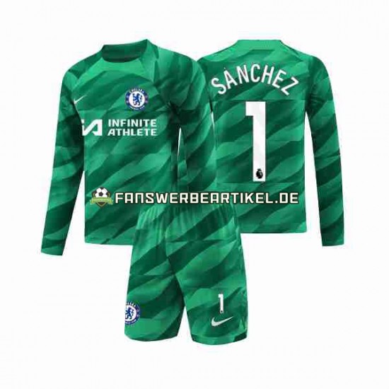 Robert Sanchez 1 Torwart Trikot Chelsea Kinder Ausweich ausrüstung 2023-2024 Langarm