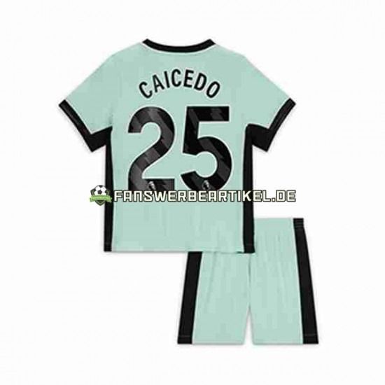 Moises Caicedo 25 Trikot Chelsea Kinder Ausweich ausrüstung 2023-2024 Kurzarm