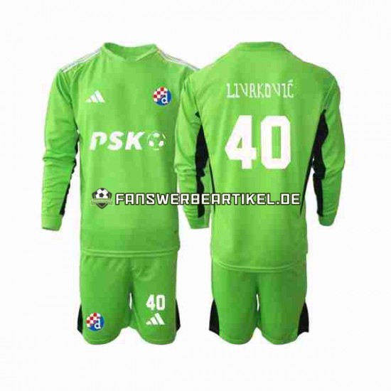 Livakovic 40 Torwart Trikot Dinamo Zagreb Kinder Heimausrüstung 2023-2024 Langarm