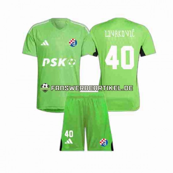 Livakovic 40 Torwart Trikot Dinamo Zagreb Kinder Heimausrüstung 2023-2024 Kurzarm