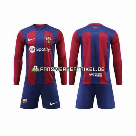 Trikot FC Barcelona Kinder Heimausrüstung 2023-2024 Langarm