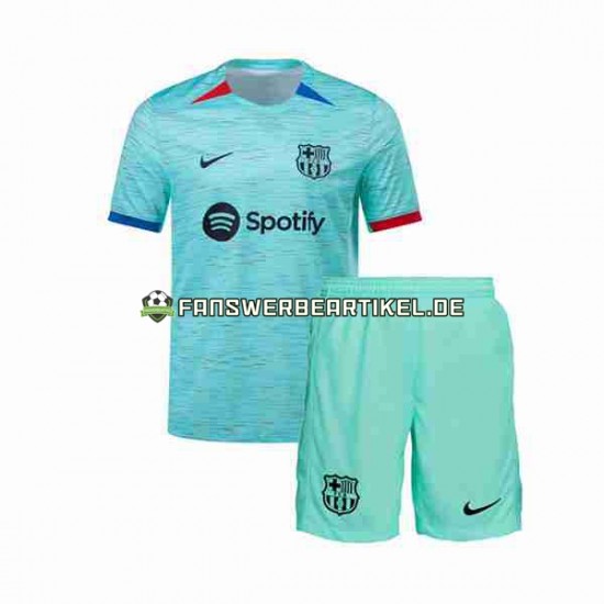 Trikot FC Barcelona Kinder Ausweich ausrüstung 2023-2024 Kurzarm