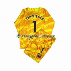 Ter Stegen 1 Torwart Trikot FC Barcelona Kinder Viertes ausrüstung 2023-2024 Langarm