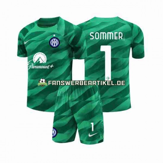 Sommer 1 Torwart Trikot Inter Mailand Kinder Auswärtsausrüstung 2023-2024 Kurzarm