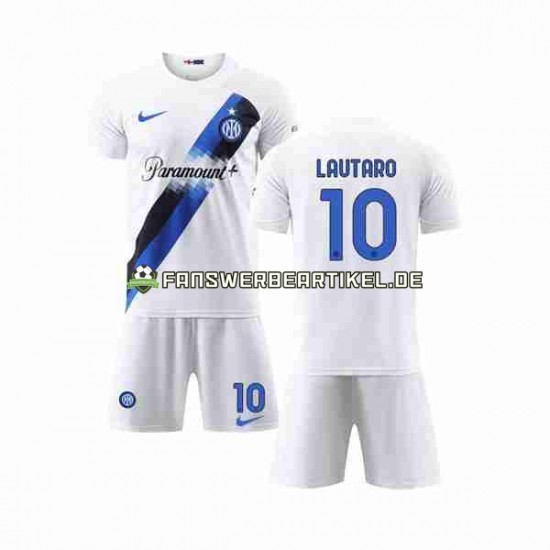 Lautaro Martinez 10 Trikot Inter Mailand Kinder Auswärtsausrüstung 2023-2024 Kurzarm