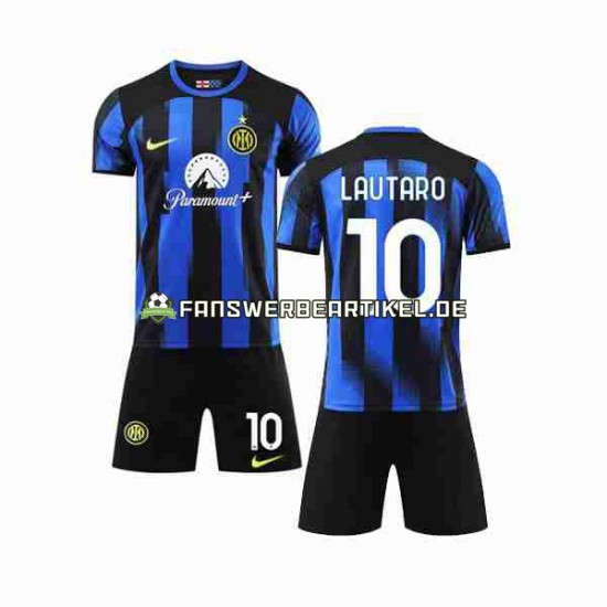 Lautaro Martinez 10 Trikot Inter Mailand Kinder Heimausrüstung 2023-2024 Kurzarm