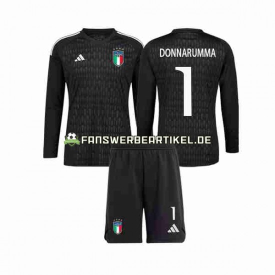 Donnarumma 1 Torwart Trikot Italien Kinder Auswärtsausrüstung 2023 Langarm