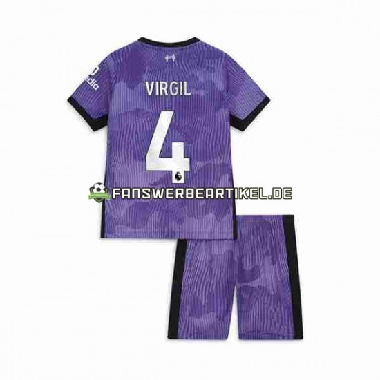 Virgil van Dijk 4 Trikot Liverpool Kinder Ausweich ausrüstung 2023-2024 Kurzarm