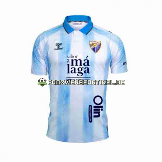 Trikot Málaga CF Herren Heimausrüstung 2023-2024 Kurzarm