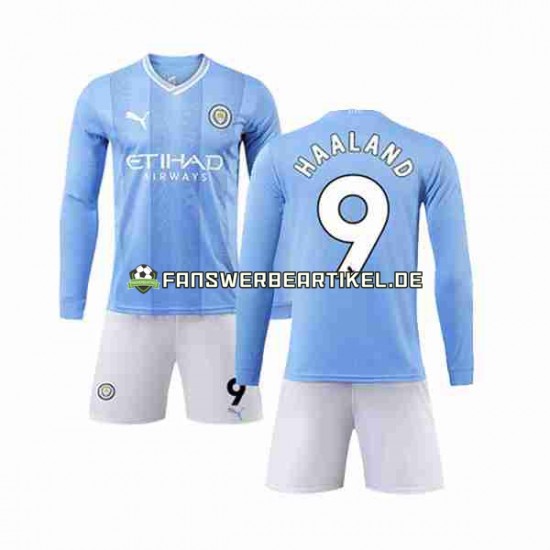 Haaland 9 Trikot Manchester City Kinder Heimausrüstung 2023-2024 Langarm