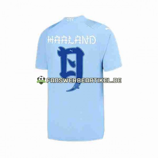 Haaland 9 Japanese Tour Printing Trikot Manchester City Herren Heimausrüstung 2023-2024 Kurzarm