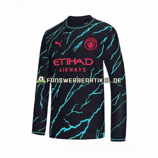 Trikot Manchester City Herren Ausweich ausrüstung 2023-2024 Langarm